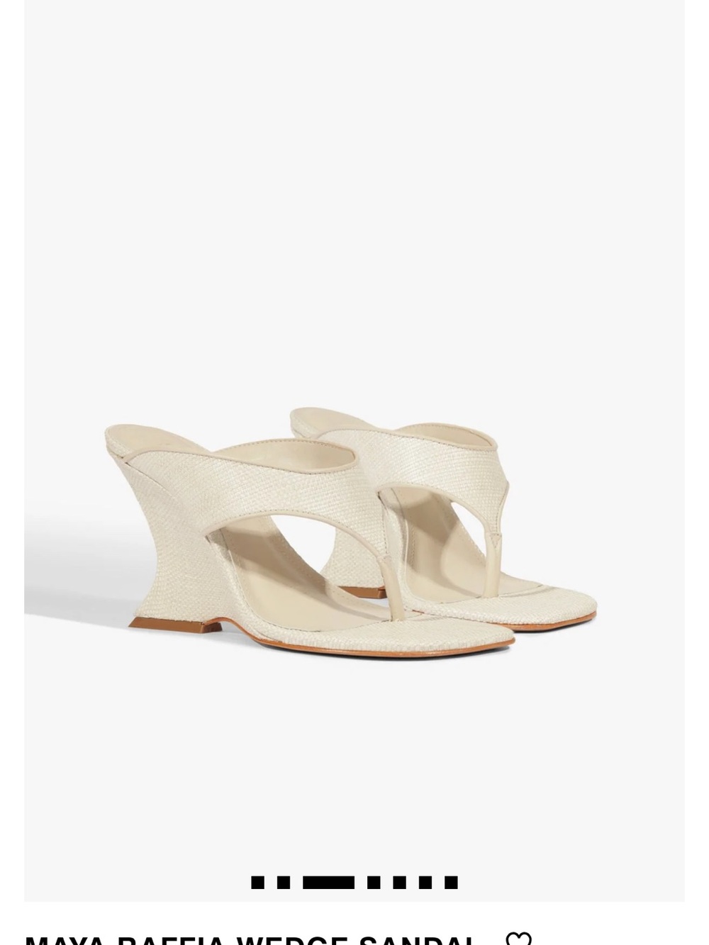 SCHUTZ Cream Raffia Wedge Thong Sandal